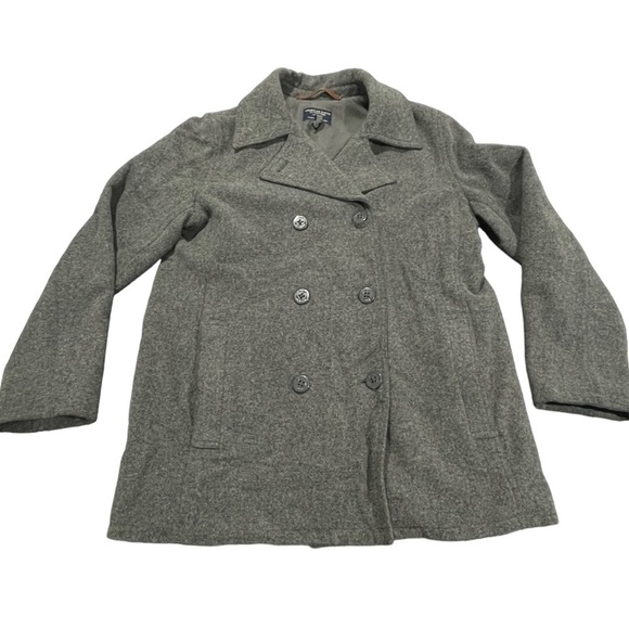 American Eagle Gray Wool Pea Coat Size Large - Picture 1 of 6